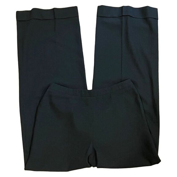 Armani Collezioni Black Crepe High Waisted Cuffed pants Size 6 - Picture 1 of 9
